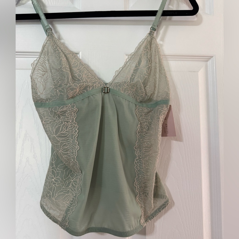 BNWT Gilligan & O'Malley Green Lace Trim Chemise
